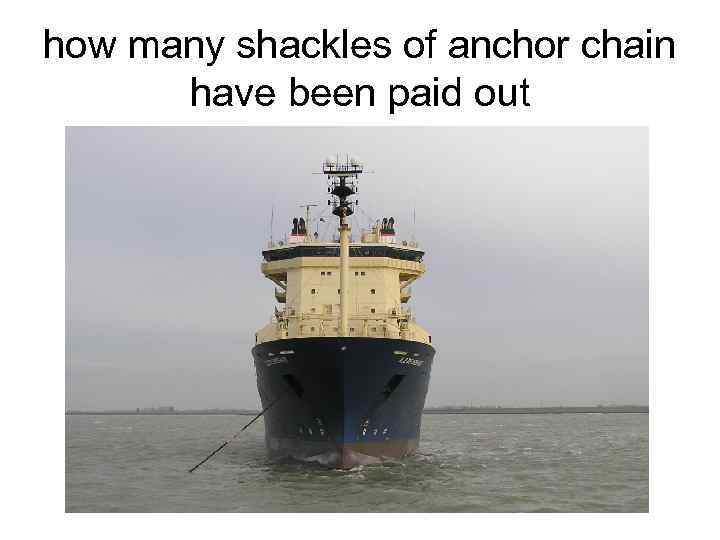 how many shackles of anchor chain have been paid out 