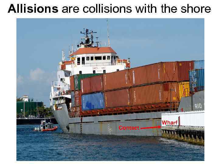 Allisions are collisions with the shore Contact Wharf 