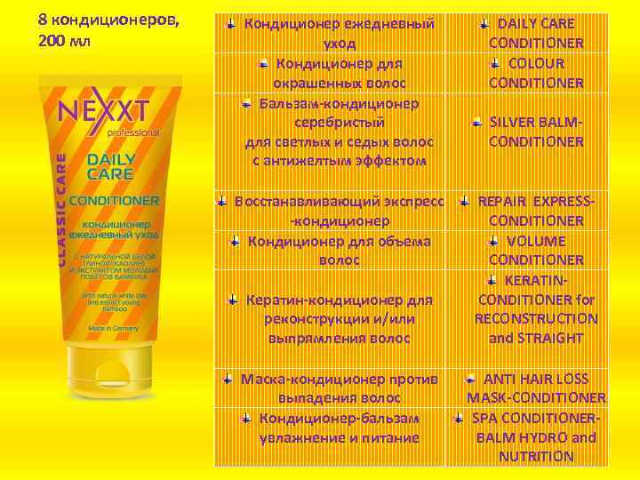 8 кондиционеров, 200 мл Кондиционер ежедневный уход Кондиционер для окрашенных волос Бальзам-кондиционер серебристый для