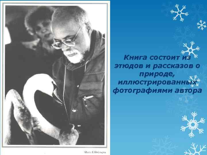 Книга состоит из этюдов и рассказов о природе, иллюстрированных фотографиями автора 