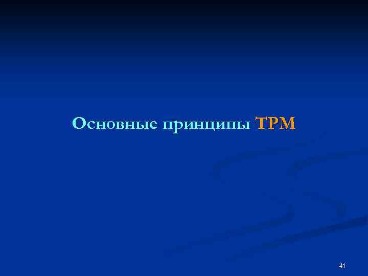 Основные принципы TPM 41 