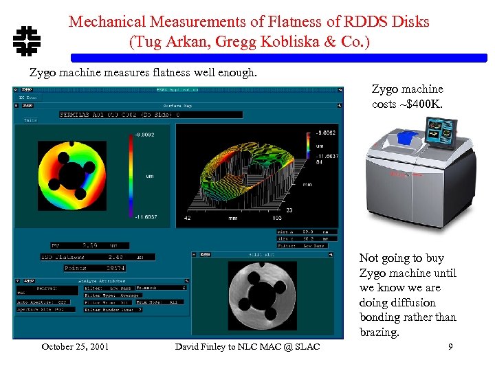 Mechanical Measurements of Flatness of RDDS Disks (Tug Arkan, Gregg Kobliska & Co. )