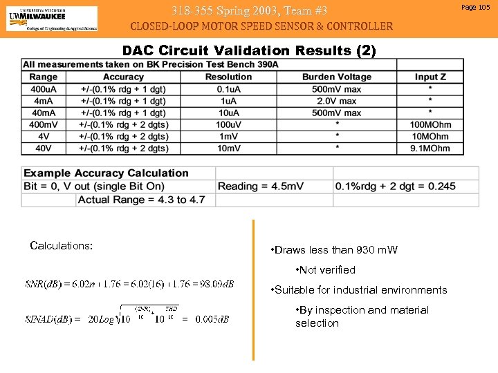 318 -355 Spring 2003, Team #3 CLOSED-LOOP MOTOR SPEED SENSOR & CONTROLLER DAC Circuit