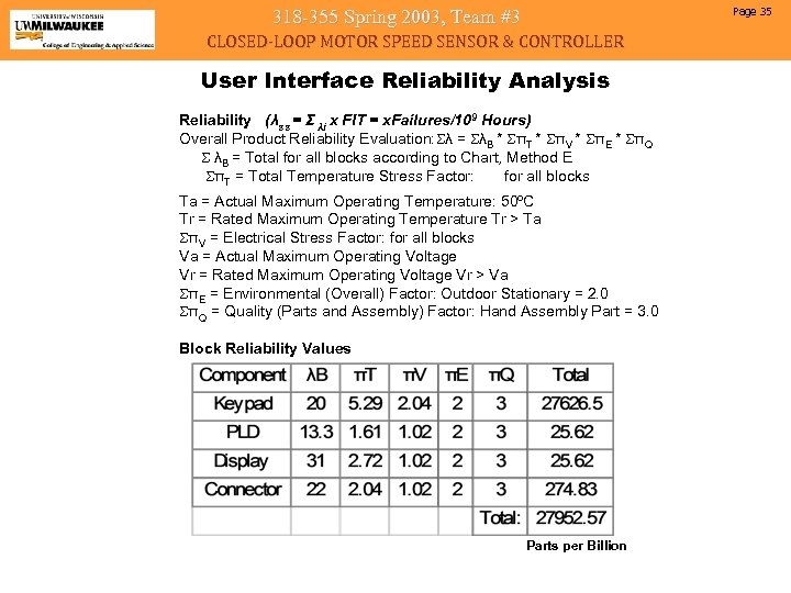 Page 35 318 -355 Spring 2003, Team #3 CLOSED-LOOP MOTOR SPEED SENSOR & CONTROLLER
