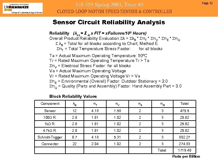 Page 52 318 -355 Spring 2003, Team #3 CLOSED-LOOP MOTOR SPEED SENSOR & CONTROLLER