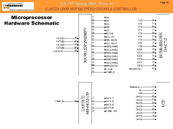 318 -355 Spring 2003, Team #3 CLOSED-LOOP MOTOR SPEED SENSOR & CONTROLLER Microprocessor Hardware