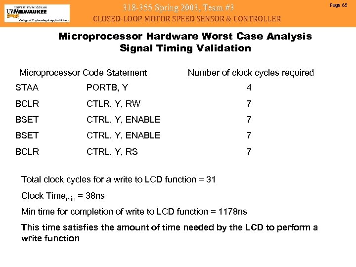 Page 65 318 -355 Spring 2003, Team #3 CLOSED-LOOP MOTOR SPEED SENSOR & CONTROLLER