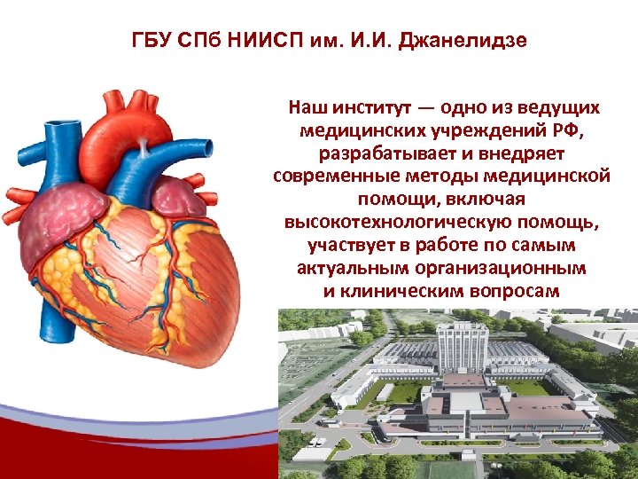 ГБУ СПб НИИСП им. И. И. Джанелидзе Наш институт — одно из ведущих медицинских