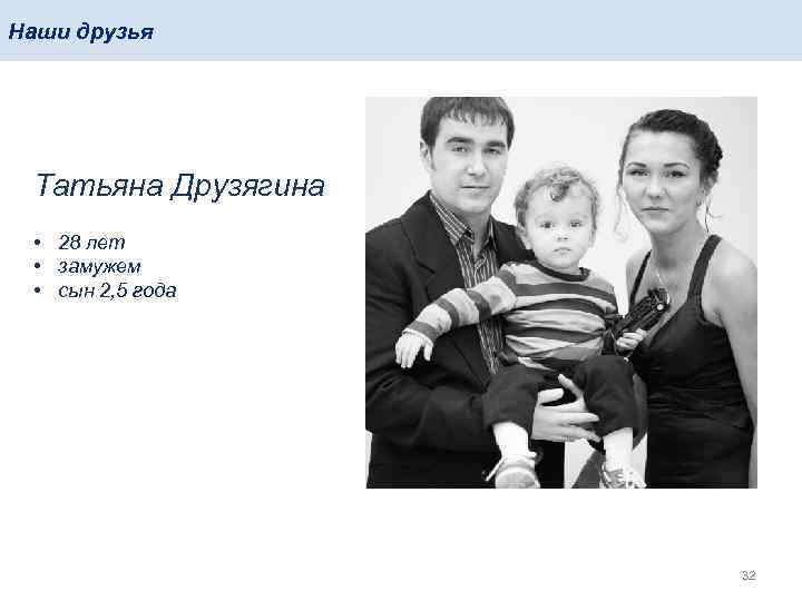 Наши друзья Татьяна Друзягина • 28 лет • замужем • сын 2, 5 года