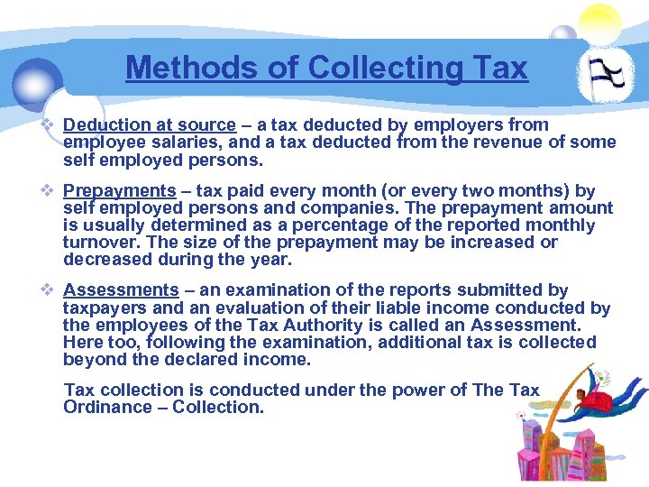 Methods of Collecting Tax Deduction at source – a tax deducted by employers from