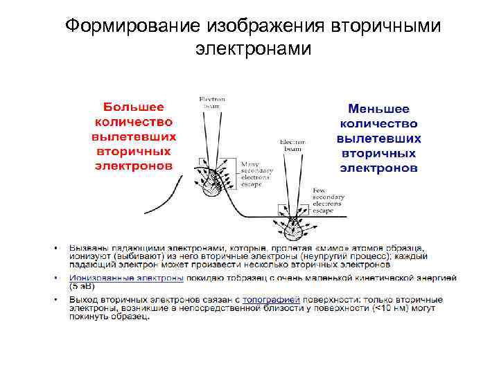 Формирование изображения вторичными электронами 
