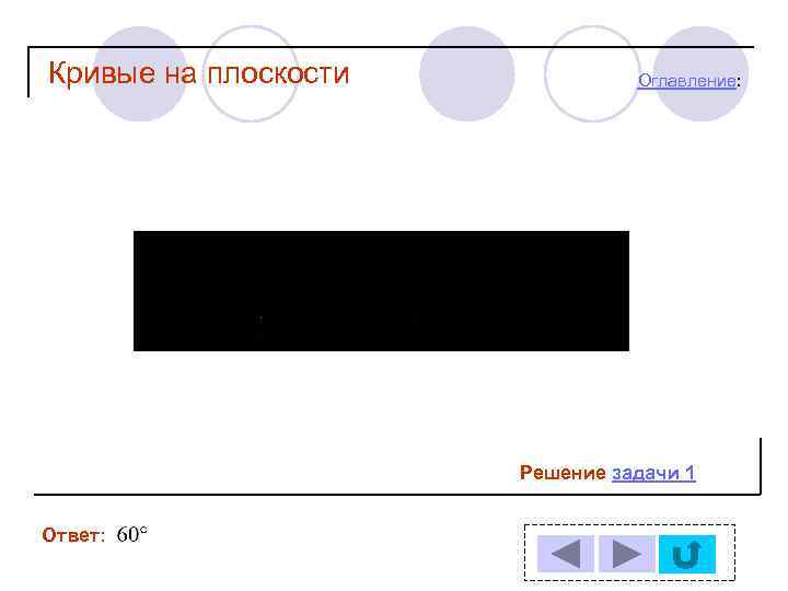 Кривые на плоскости Оглавление: Решение задачи 1 Ответ: 