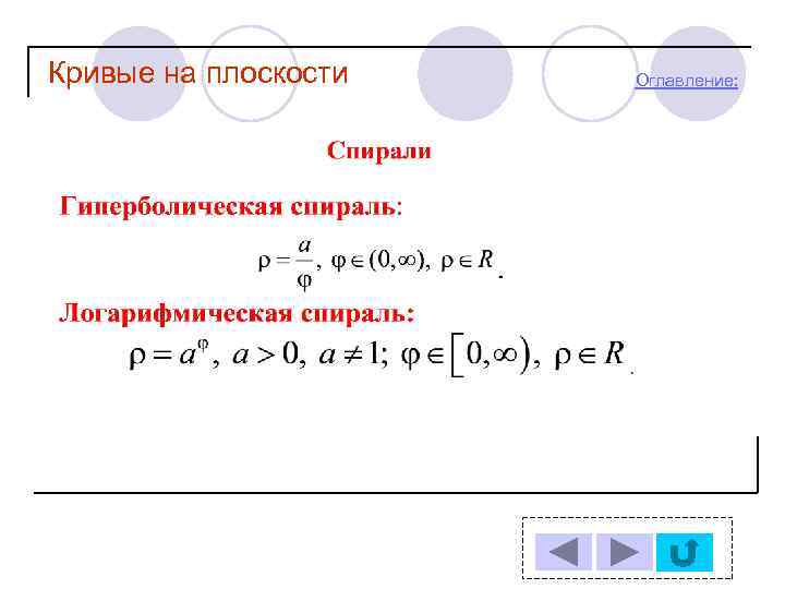 Кривые на плоскости Оглавление: 