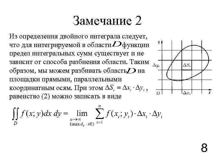 Определение двойного интеграла