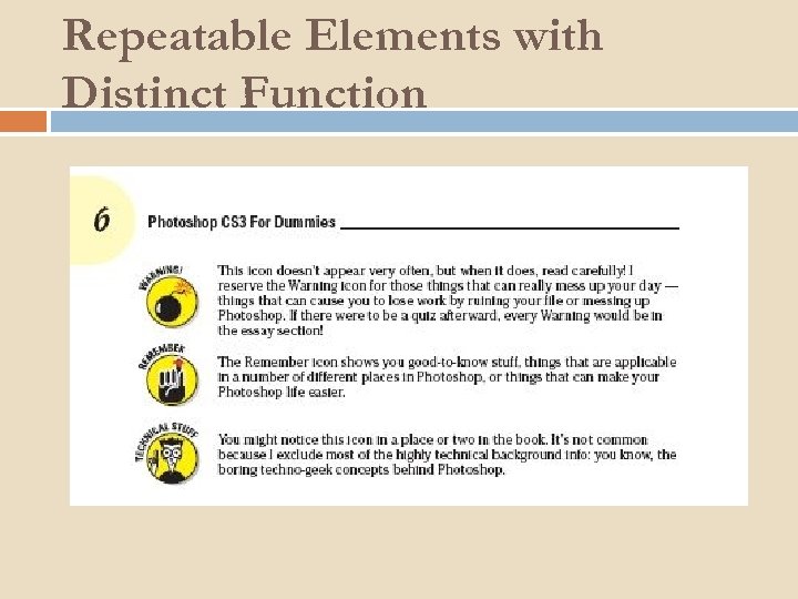 Repeatable Elements with Distinct Function 