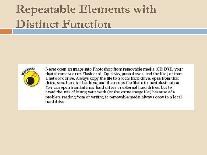 Repeatable Elements with Distinct Function 