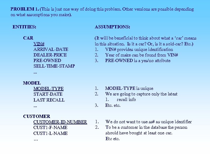 PROBLEM 1. (This is just one way of doing this problem. Other versions are