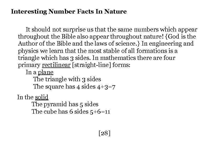 Interesting Number Facts In Nature It should not surprise us that the same numbers