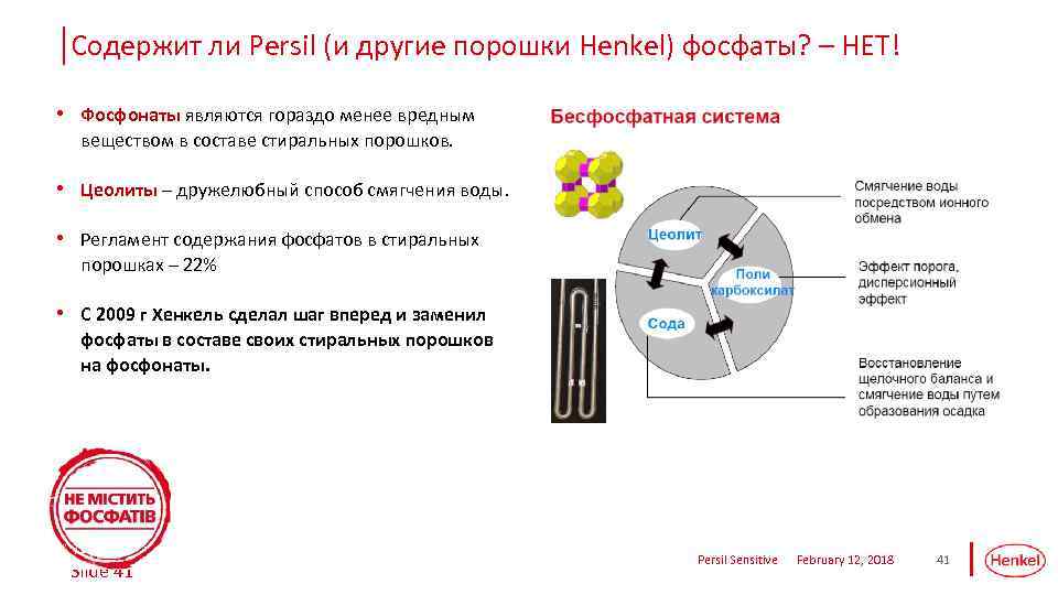 Содержит ли Persil (и другие порошки Henkel) фосфаты? – НЕТ! • Фосфонаты являются гораздо