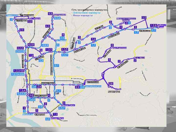 Томск карта маршрутных автобусов