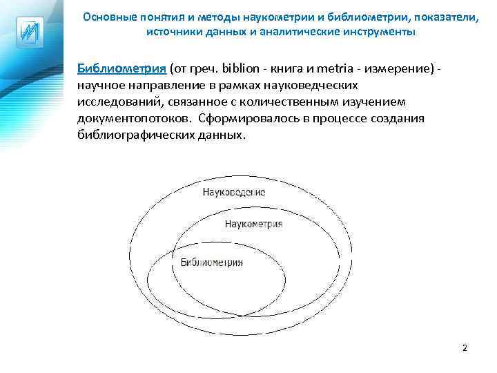 Основные понятия и методы наукометрии и библиометрии, показатели, источники данных и аналитические инструменты Библиометрия