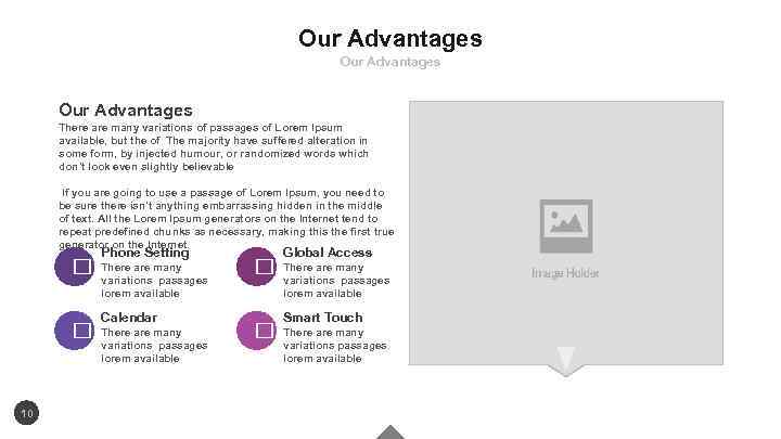 Our Advantages There are many variations of passages of Lorem Ipsum available, but the