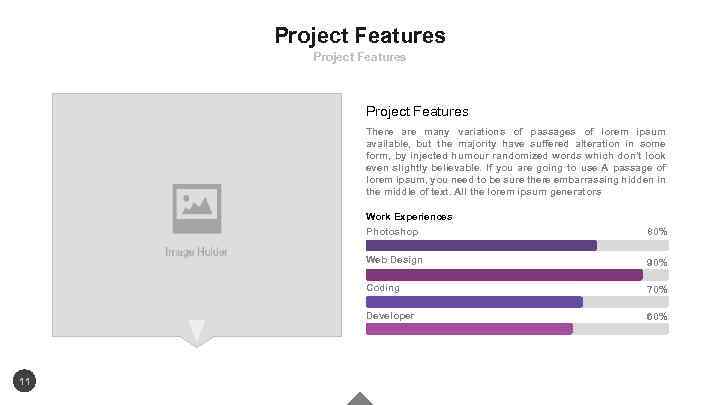 Project Features There are many variations of passages of lorem ipsum available, but the