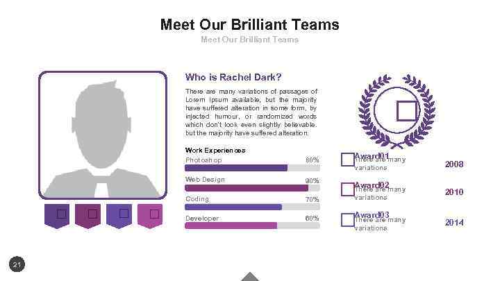 Meet Our Brilliant Teams Who is Rachel Dark? There are many variations of passages