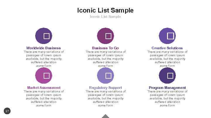 Iconic List Sample Worldwide Business To Go Creative Solutions There are many variations of