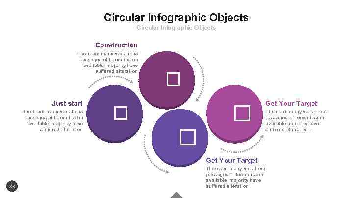 Circular Infographic Objects Construction There are many variations passages of lorem ipsum available majority