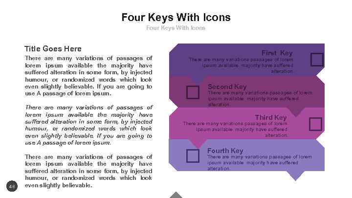 Four Keys With Icons Title Goes Here There are many variations of passages of