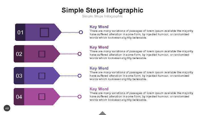 Simple Steps Infographic 01 Key Word There are many variations of passages of lorem