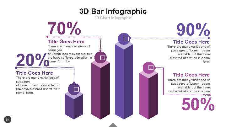 3 D Bar Infographic 70% 3 D Chart Infographic Title Goes Here There are