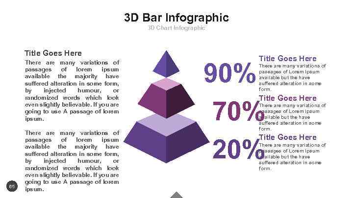 3 D Bar Infographic 3 D Chart Infographic Title Goes Here There are many