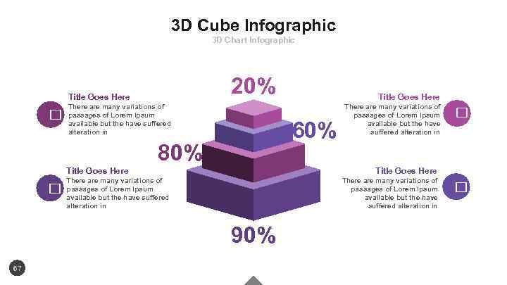 3 D Cube Infographic 3 D Chart Infographic 20% Title Goes Here There are
