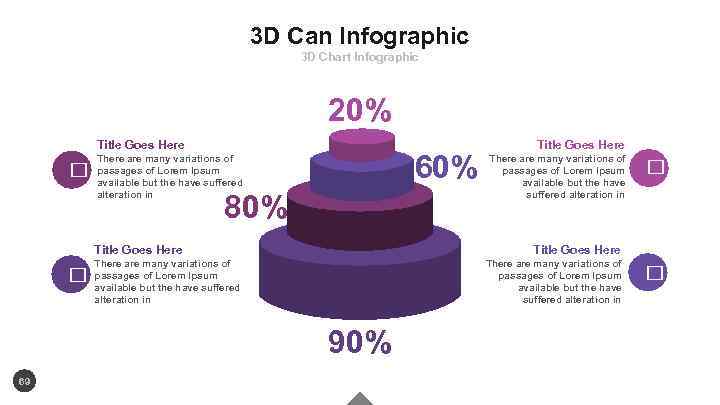 3 D Can Infographic 3 D Chart Infographic 20% Title Goes Here 60% There