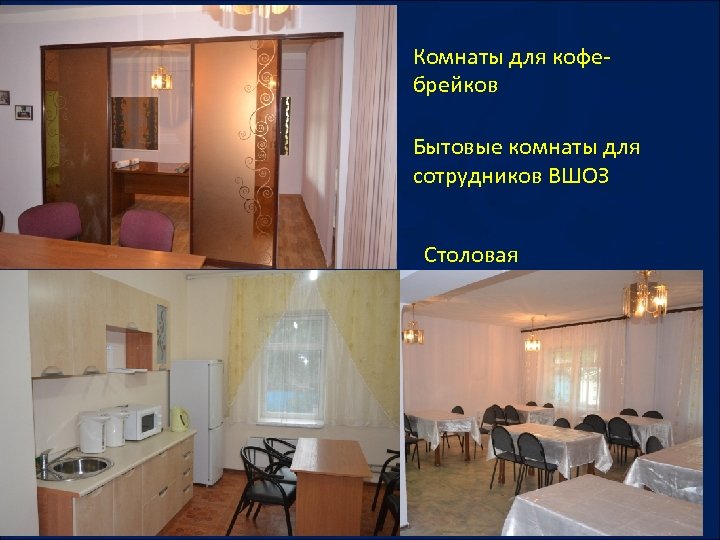 Комнаты для кофебрейков Бытовые комнаты для сотрудников ВШОЗ Столовая 
