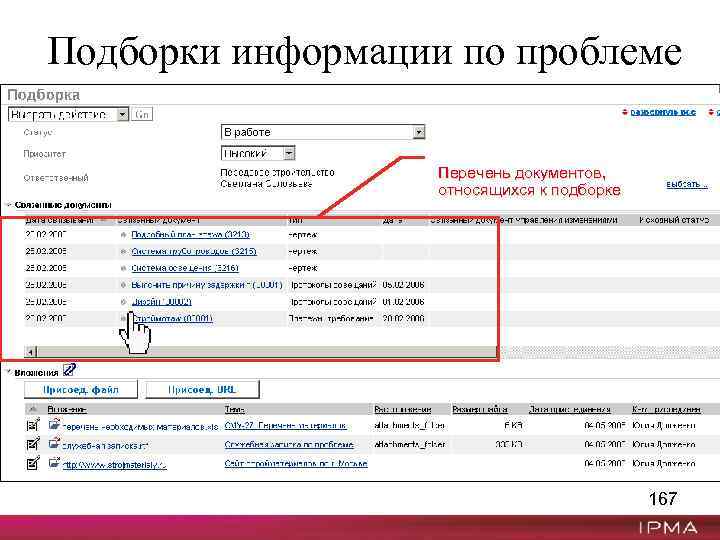 Подборки информации по проблеме Перечень документов, относящихся к подборке 167 