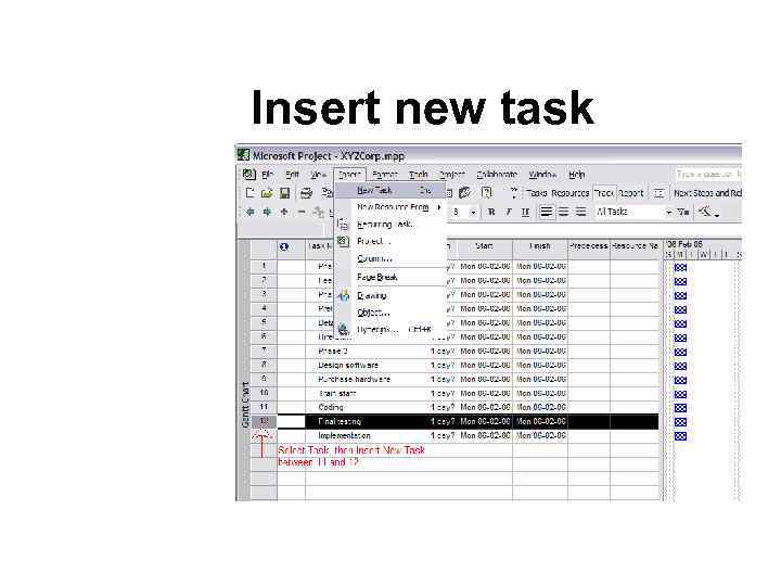 Insert new task 