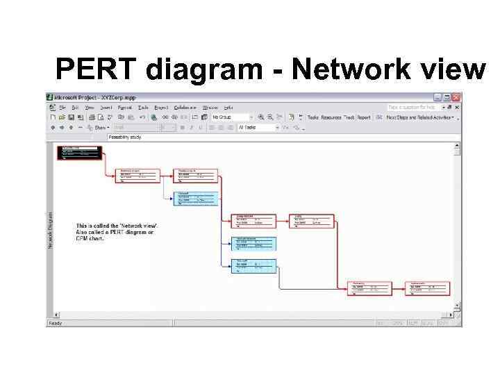 PERT diagram - Network view 