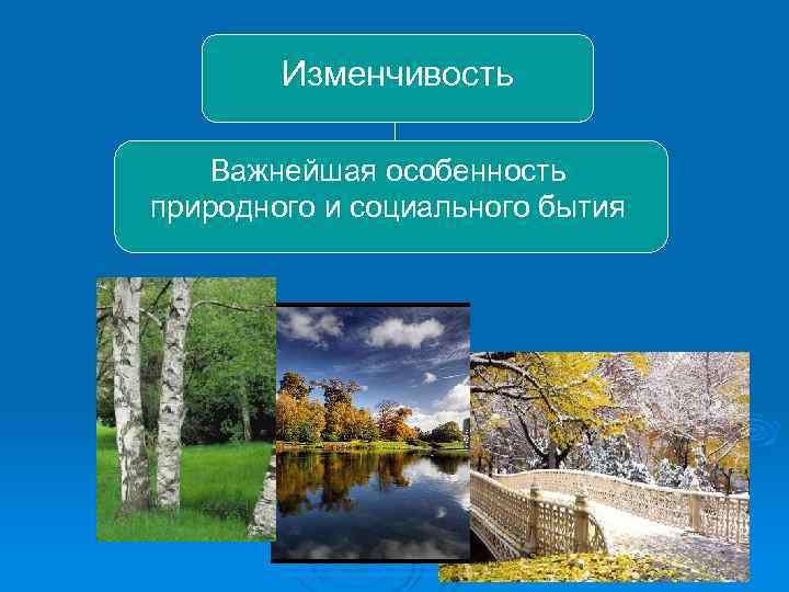 Изменчивость Важнейшая особенность природного и социального бытия 