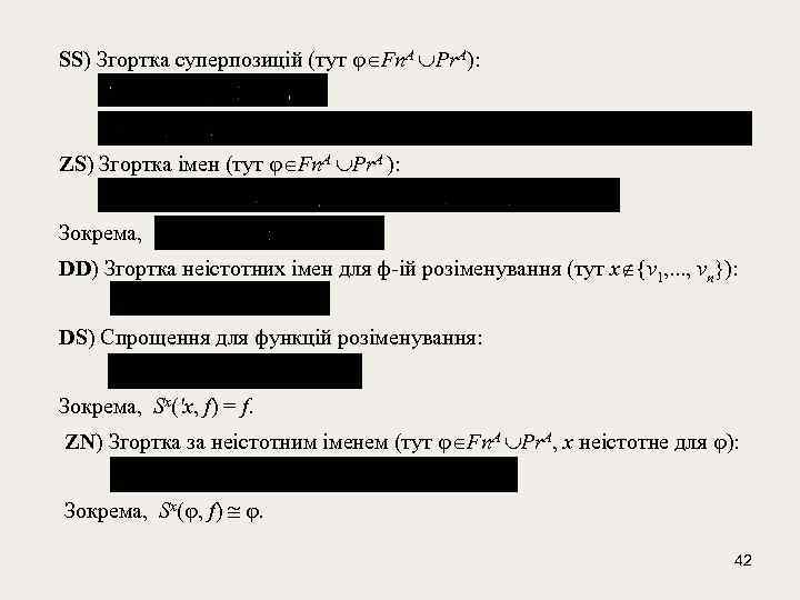  SS) Згортка суперпозицій (тут Fn. A Pr. A): ZS) Згортка імен (тут Fn.