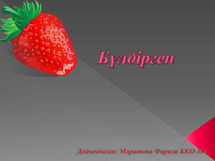 Бүлдірген Дайындаған: Маратова Фариза БКО-304 