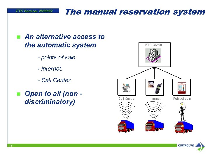 ETC Seminar 26/09/02 n The manual reservation system An alternative access to the automatic