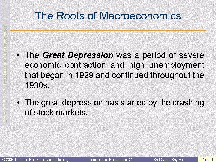 C H A P T E R 17: Introduction to Macroeconomics The Roots of