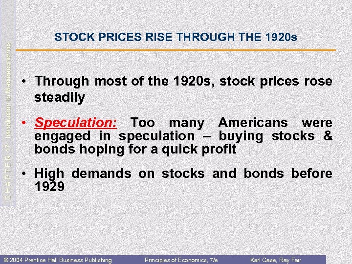 C H A P T E R 17: Introduction to Macroeconomics STOCK PRICES RISE