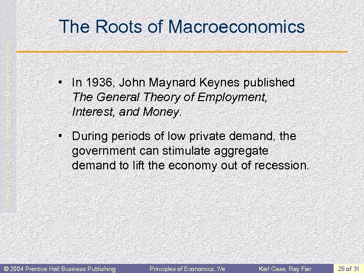 C H A P T E R 17: Introduction to Macroeconomics The Roots of