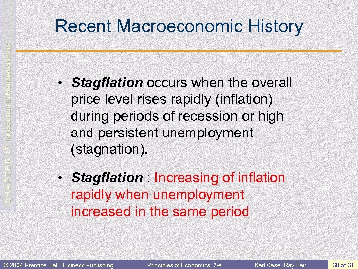 C H A P T E R 17: Introduction to Macroeconomics Recent Macroeconomic History