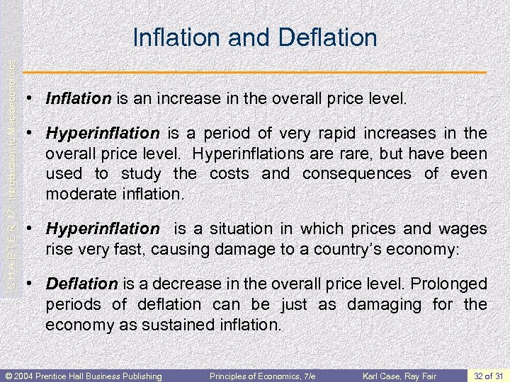 C H A P T E R 17: Introduction to Macroeconomics Inflation and Deflation