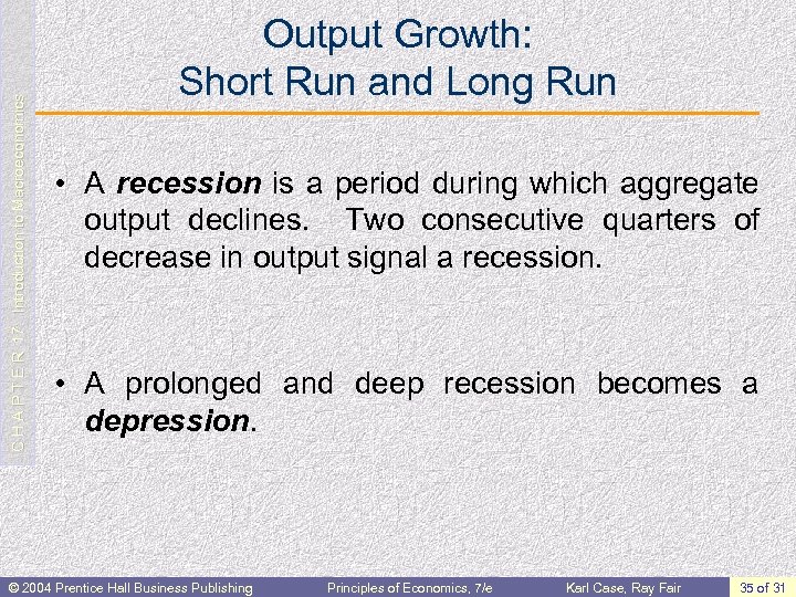 C H A P T E R 17: Introduction to Macroeconomics Output Growth: Short